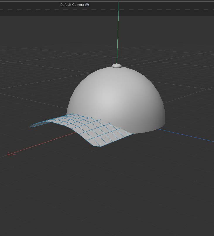 This is a 3/4 front view screenshot of a hat model