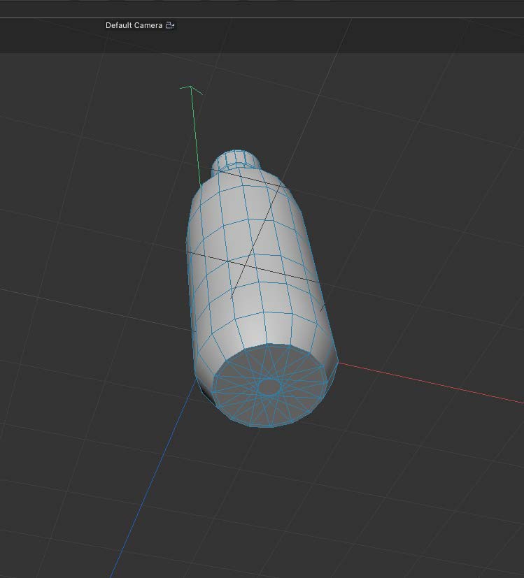 this is a 3/4 bottom view screenshot of a bottle of water model