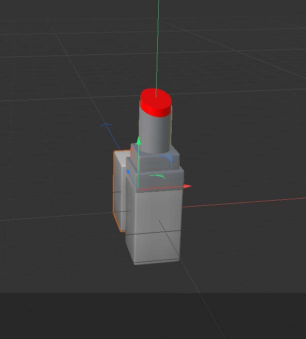 This is a front view screenshot of a lipstick model