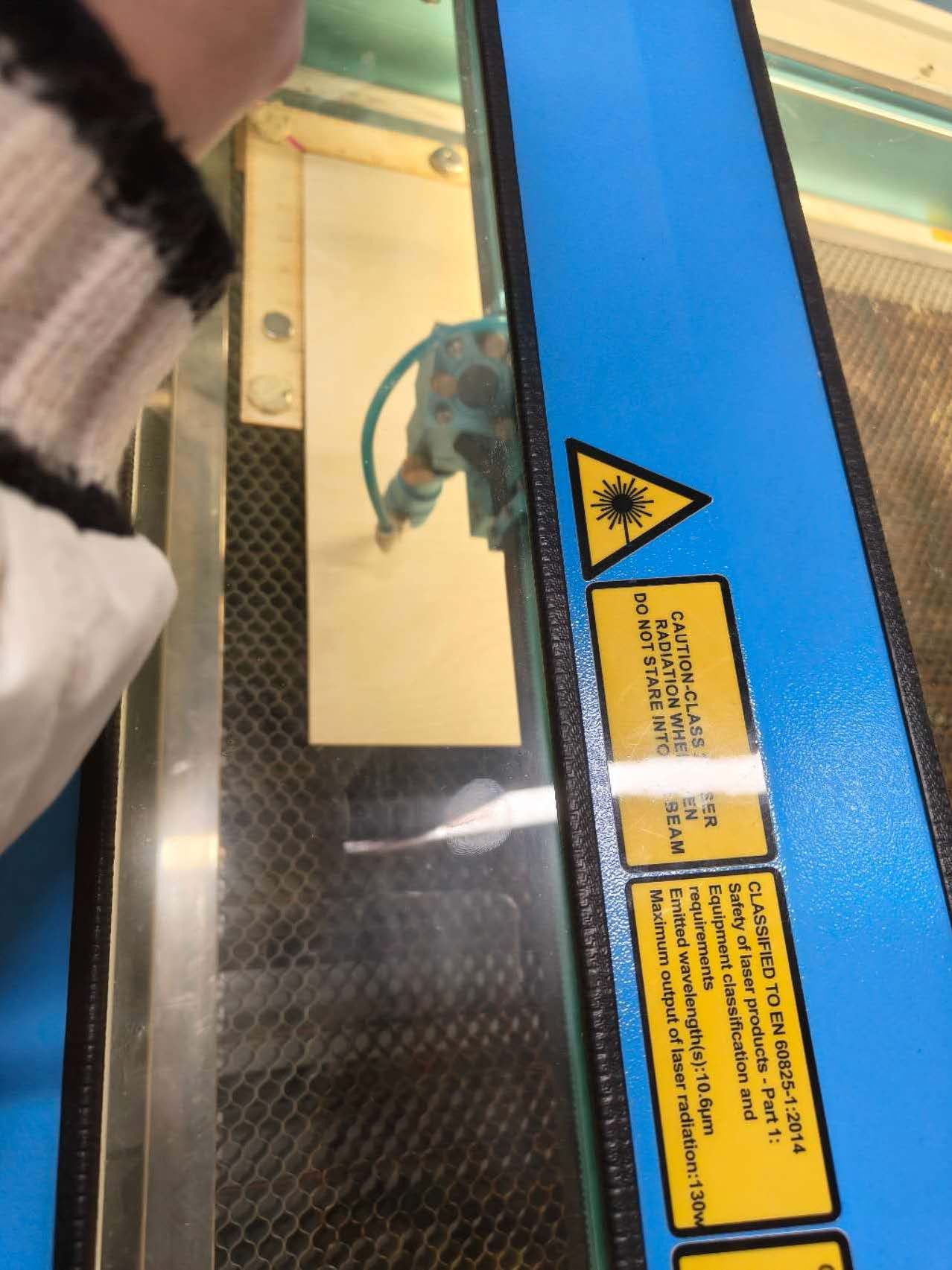 This is the photo of the Laser Cut process.