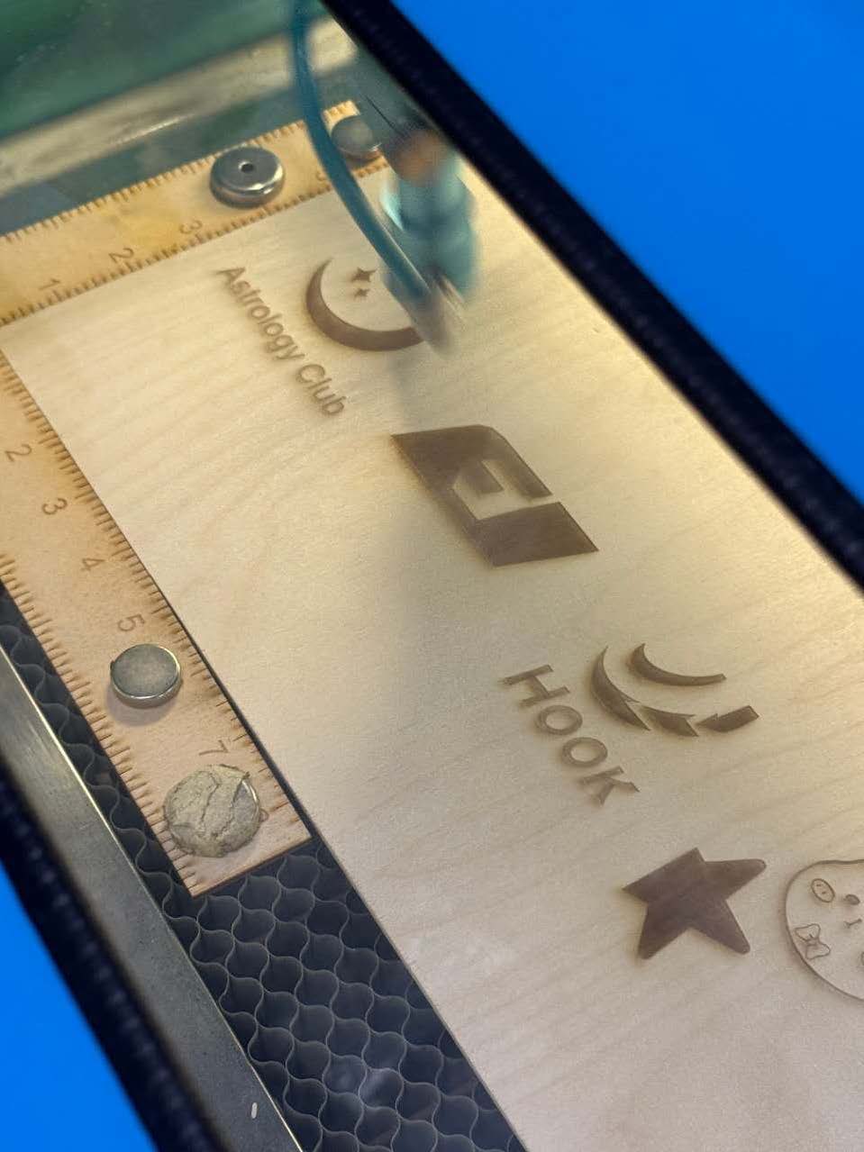 This is the photo of the Laser Cut process.