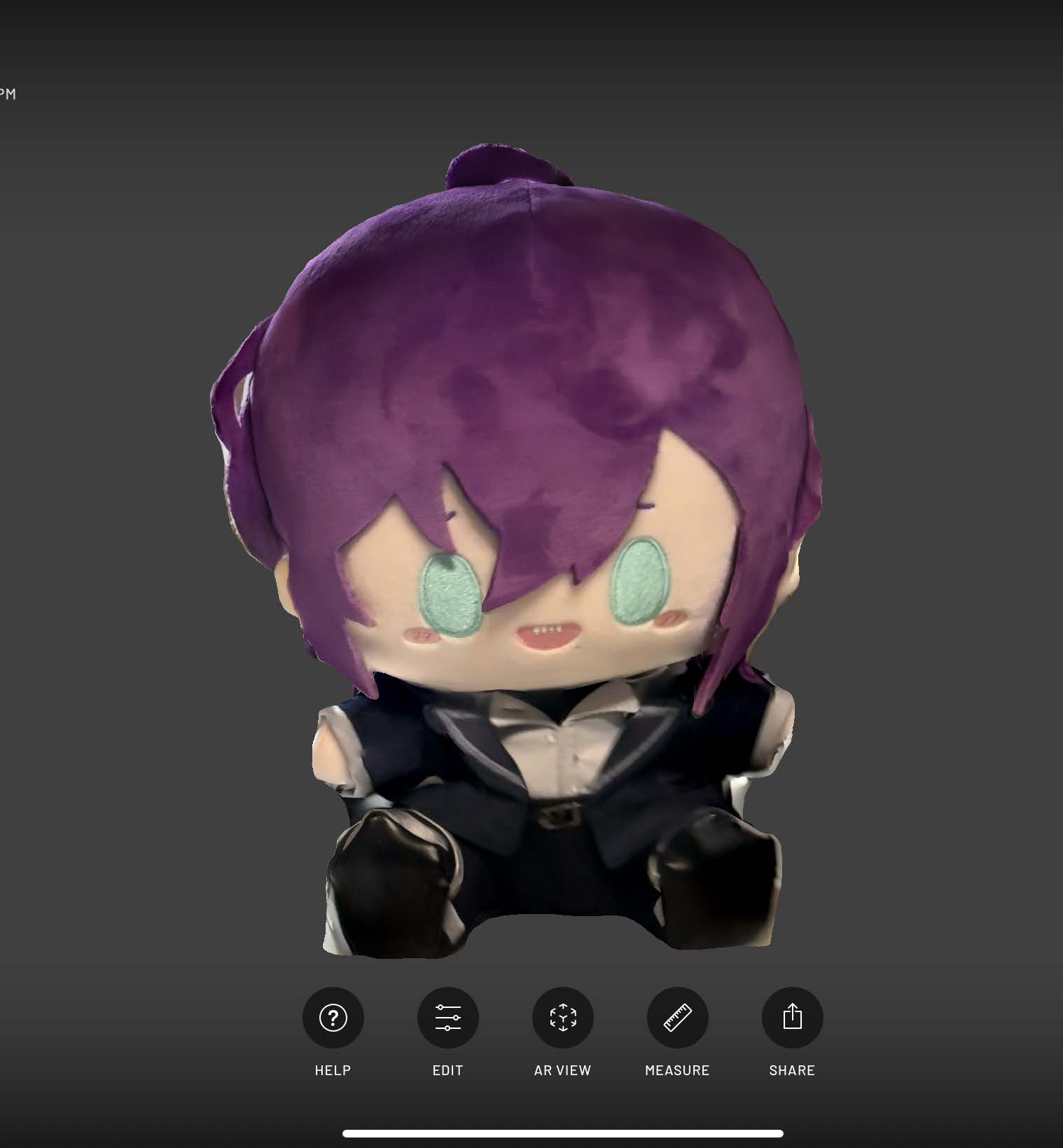 This is the screenshot of cotton doll #2 after scanned using Scaniverse